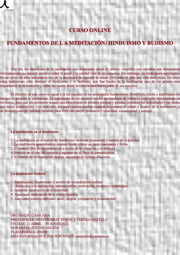 Fundamentos de la meditación: hinduismo y budismo